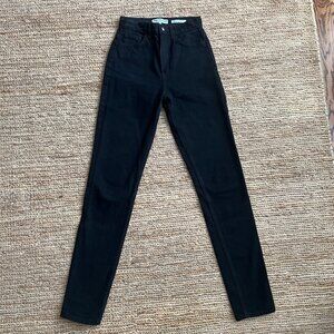 American Apparel Denim The High Waisted 100% Cotton Jean, Black, 25